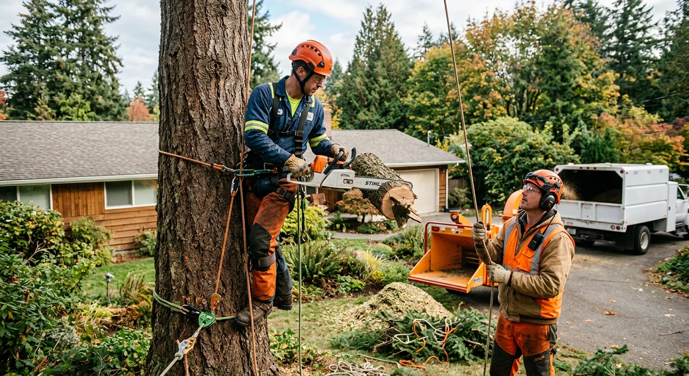 Cleared residential lot in Shoreline with equipment staged for debris removal