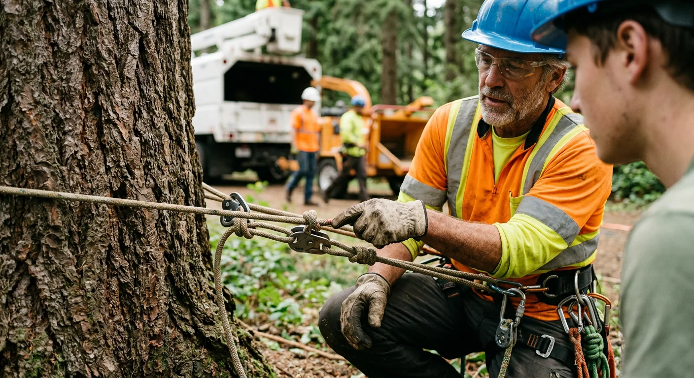Arborist checking soil drainage before planting in a wet Shoreline yard