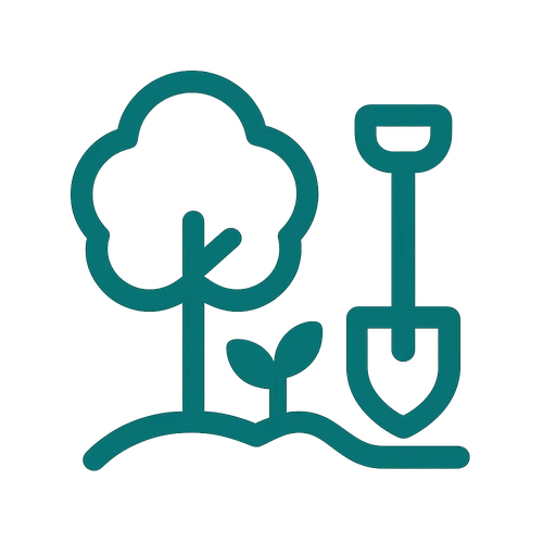 Tree planting service icon